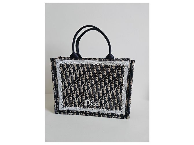 Dior Book Tote Tasche aus Dior Oblique Canvas Schwarz Beige - Ansicht 12