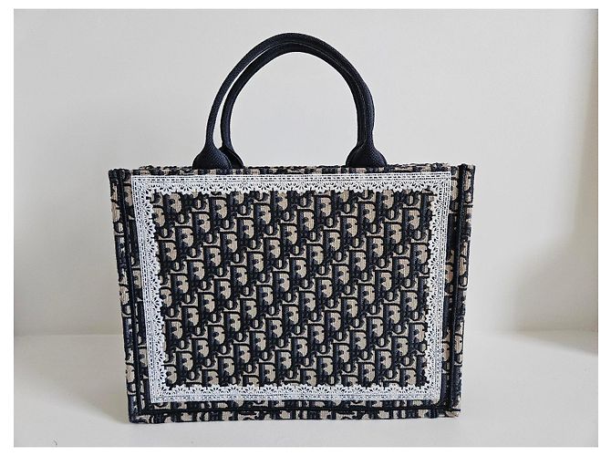 Dior Book Tote Tasche aus Dior Oblique Canvas Schwarz Beige - Ansicht 3