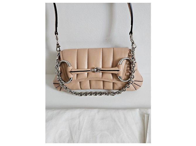 Bolso vertical pequeño Gucci Horsebit 1955 Beige - vista 2