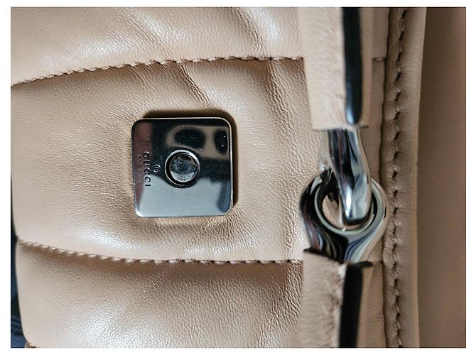 Bolso vertical pequeño Gucci Horsebit 1955 Beige - vista 7