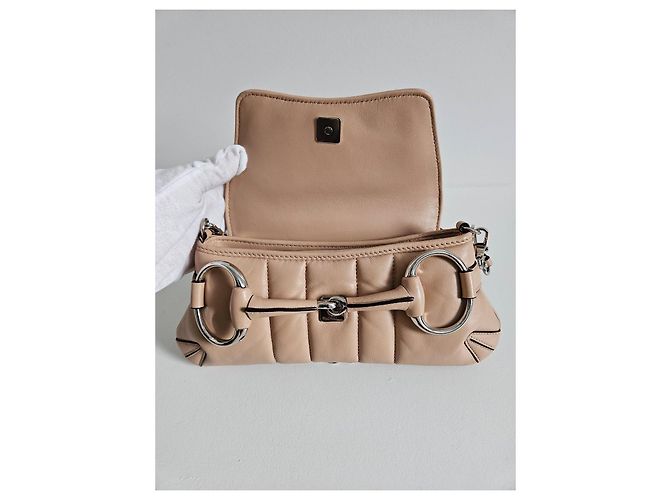 Bolso vertical pequeño Gucci Horsebit 1955 Beige - vista 8