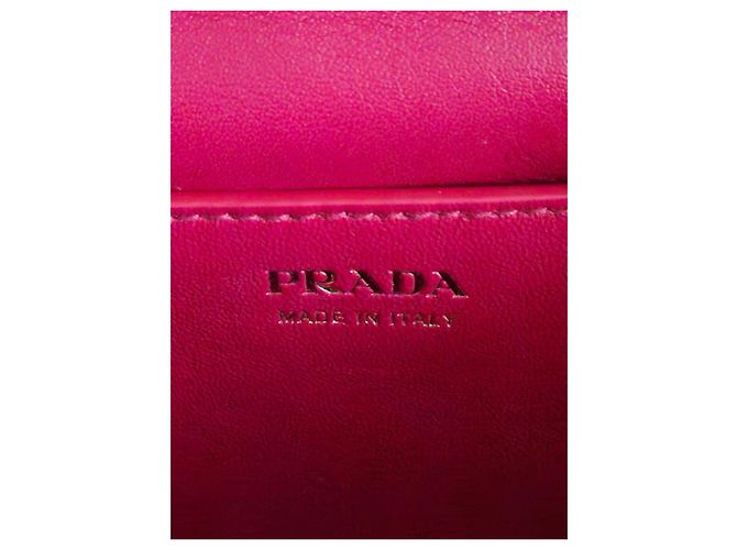 Borsa a tracolla Prada in pelle rossa con catena Tumulte Rosso - vista 6
