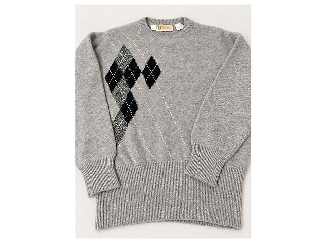 Gucci grauer Kaschmirpullover mit Rautenmuster - Ansicht 3