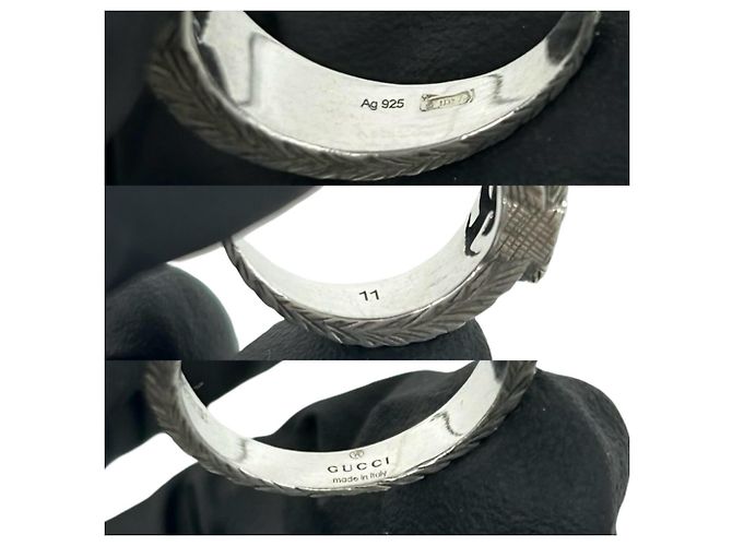 Anello Gucci Interlocking G Arabesque Argento - vista 3