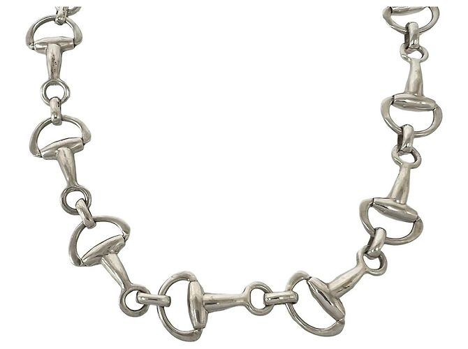 Collana Gucci Vintage Horsebit Argento - vista 4