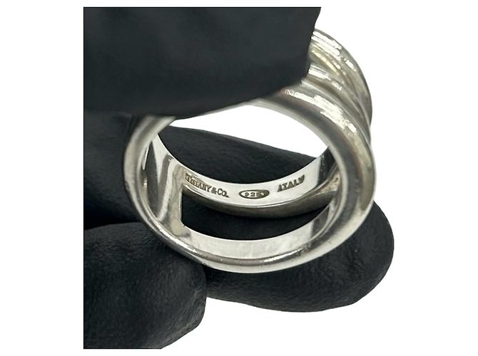Autre Marque Anello Tiffany Vintage Diamond Gonall Argento - vista 3