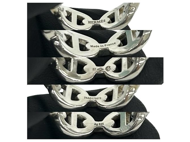 Ring Hermès Anello Hermes Enchainée PM in argento sterling - vista 3