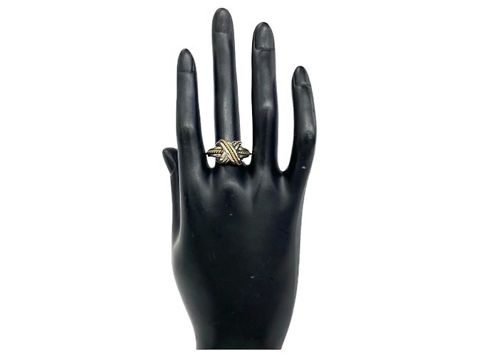 Autre Marque Bague Tiffany Vintage Signature Band Argenté Doré - vue 2