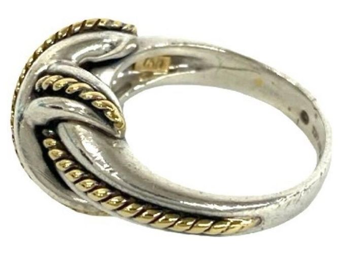 Autre Marque Bague Tiffany Vintage Signature Band Argenté Doré - vue 4