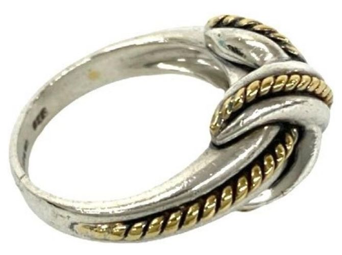 Autre Marque Bague Tiffany Vintage Signature Band Argenté Doré - vue 5