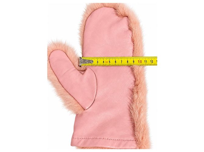 Furla Handschuhe aus rosa Leder und Nerzfell - Ansicht 4