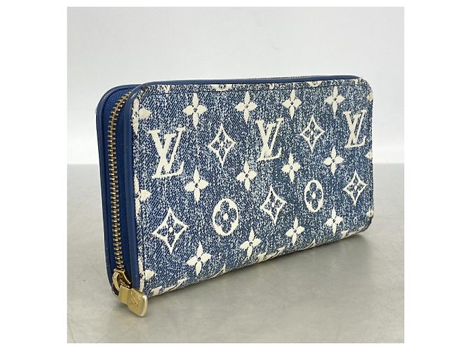 Louis Vuitton langes Portemonnaie aus Monogram Jacquard Denim Blau - Ansicht 2