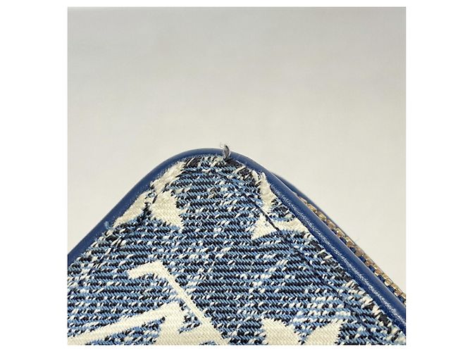 Louis Vuitton langes Portemonnaie aus Monogram Jacquard Denim Blau - Ansicht 6