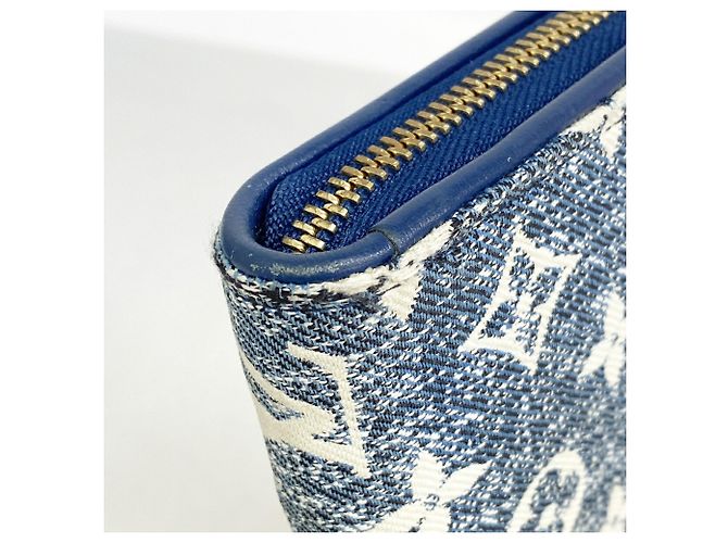 Louis Vuitton langes Portemonnaie aus Monogram Jacquard Denim Blau - Ansicht 7