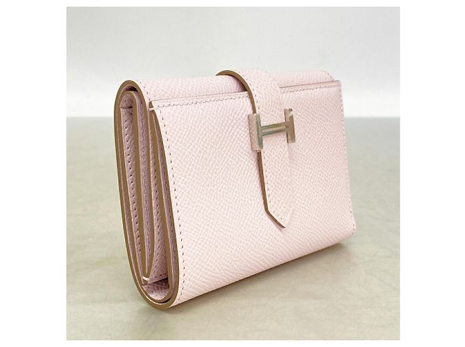 Hermès Portefeuille tri-fold Hermes en cuir Epsom rose - vue 2