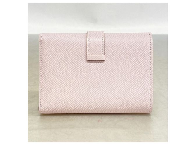 Hermès Portefeuille tri-fold Hermes en cuir Epsom rose - vue 5