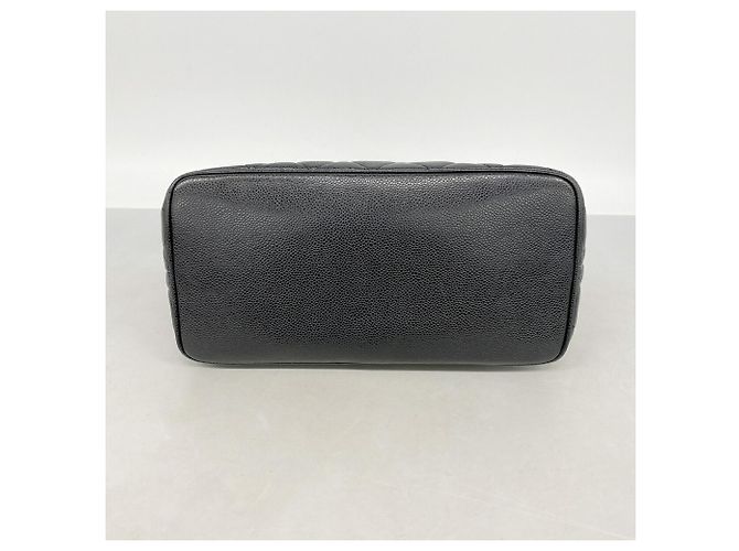 Chanel Tote Bag aus schwarzem genarbtem Kalbsleder - Ansicht 3