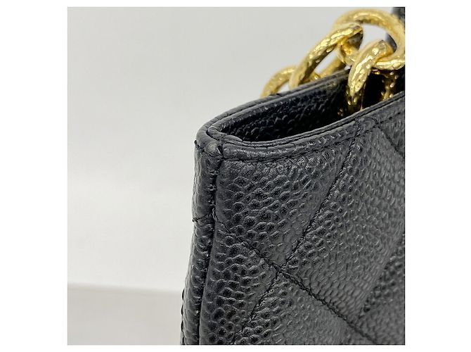Chanel Tote Bag aus schwarzem genarbtem Kalbsleder - Ansicht 6