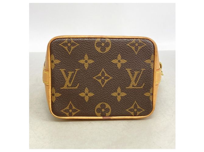 Borsa Louis Vuitton Monogram Nano Noe Marrone - vista 3