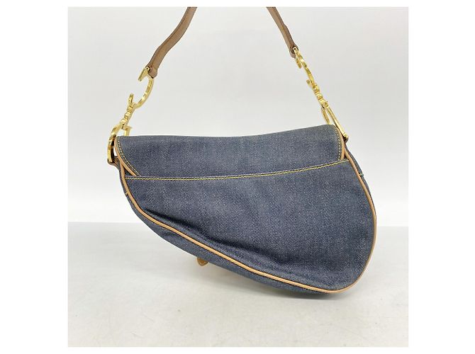 Bolsa de denim Christian Dior Marrom Azul - vista 11