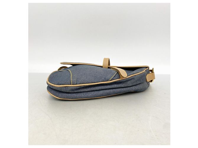 Bolsa de denim Christian Dior Marrom Azul - vista 3