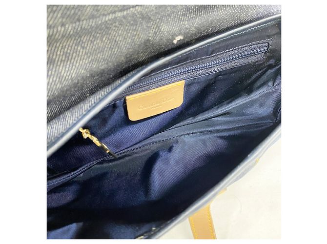 Bolsa de denim Christian Dior Marrom Azul - vista 4