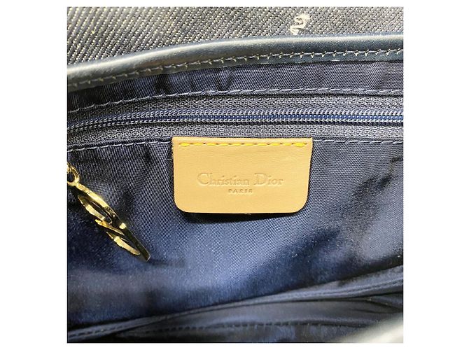 Bolsa de denim Christian Dior Marrom Azul - vista 5