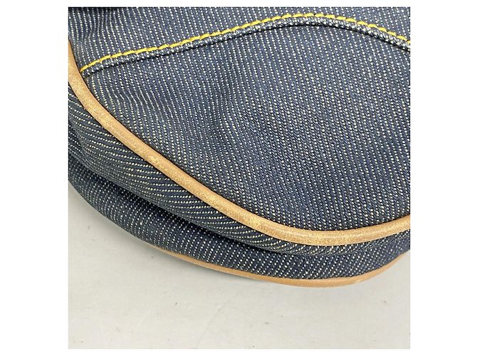 Bolsa de denim Christian Dior Marrom Azul - vista 6