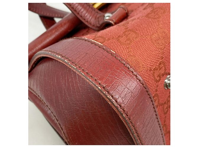 Bolso Gucci GG Canvas Bamboo Roja - vista 7