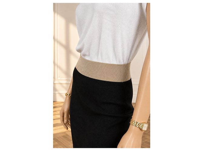 Gucci Strickkleid in Schwarz und Weiß Golden - Ansicht 7