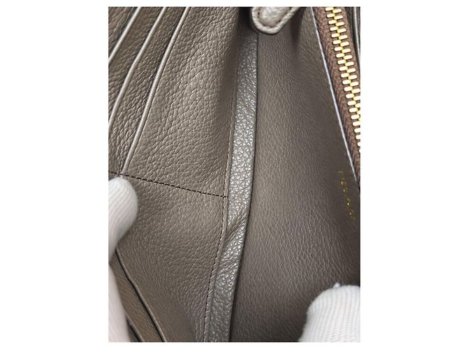 Prada grained leather zipped wallet grey - view 10