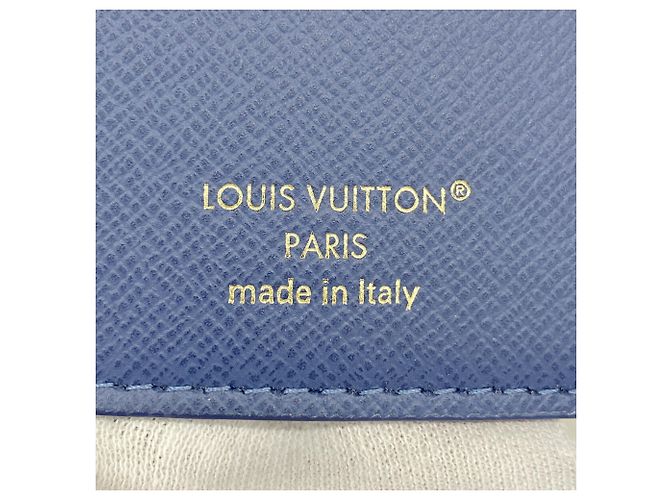 Portafoglio Louis Vuitton tri-fold in denim blu - vista 4