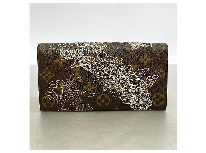 Louis Vuitton Monogram Dentelle Portefeuille Sarah Long Wallet M95390 Castaño Plata - vista 10