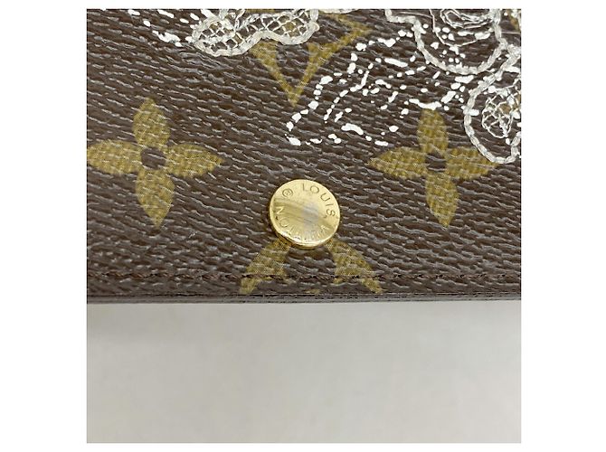 Louis Vuitton Monogram Dentelle Portefeuille Sarah Long Wallet M95390 Castaño Plata - vista 7