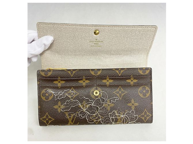 Louis Vuitton Monogram Dentelle Portefeuille Sarah Long Wallet M95390 Castaño Plata - vista 9