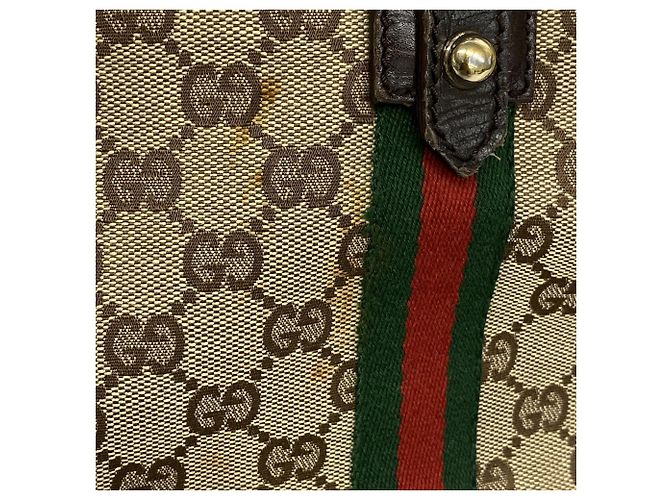 Borsa tote Gucci in tela GG beige - vista 10