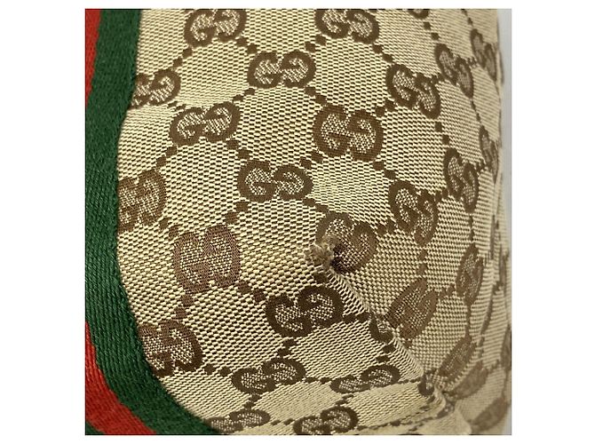 Borsa tote Gucci in tela GG beige - vista 8