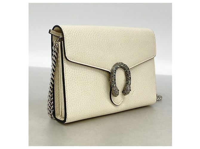 Borsa spalla portafoglio Gucci Dionysus in pelle bianca Bianco - vista 2