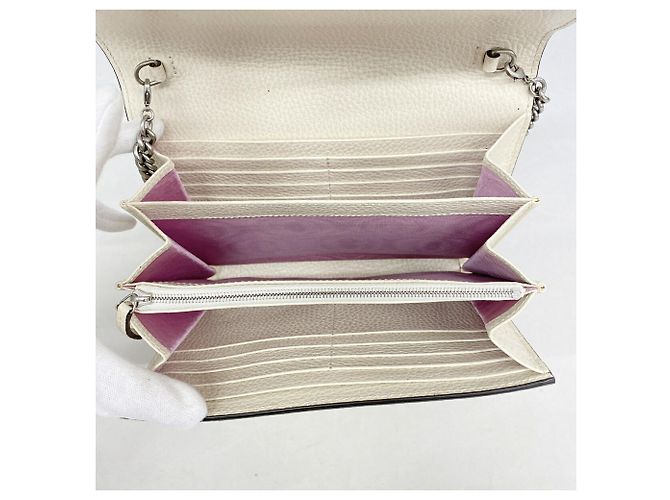 Borsa spalla portafoglio Gucci Dionysus in pelle bianca Bianco - vista 4