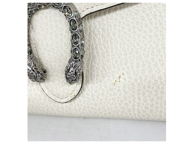 Borsa spalla portafoglio Gucci Dionysus in pelle bianca Bianco - vista 8