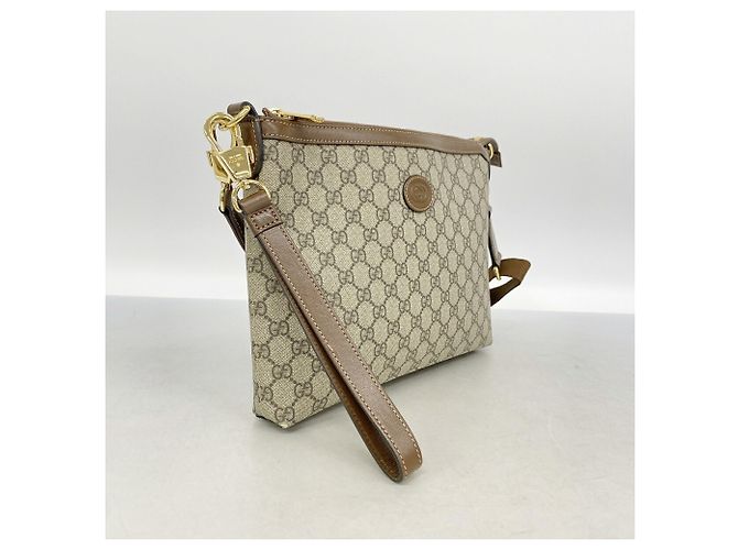 Borsa a tracolla Gucci GG Supreme Interlocking G Marrone Beige - vista 2