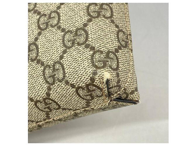 Borsa a tracolla Gucci GG Supreme Interlocking G Marrone Beige - vista 6