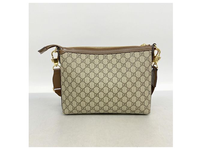 Borsa a tracolla Gucci GG Supreme Interlocking G Marrone Beige - vista 9