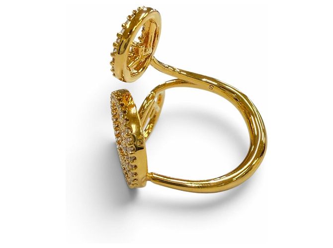 Fendi Ring mit Strass-Band Golden - Ansicht 3