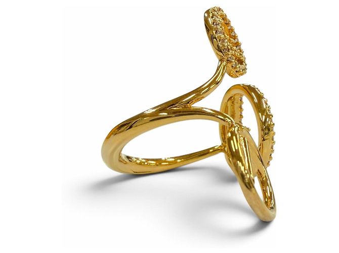 Fendi Ring mit Strass-Band Golden - Ansicht 5
