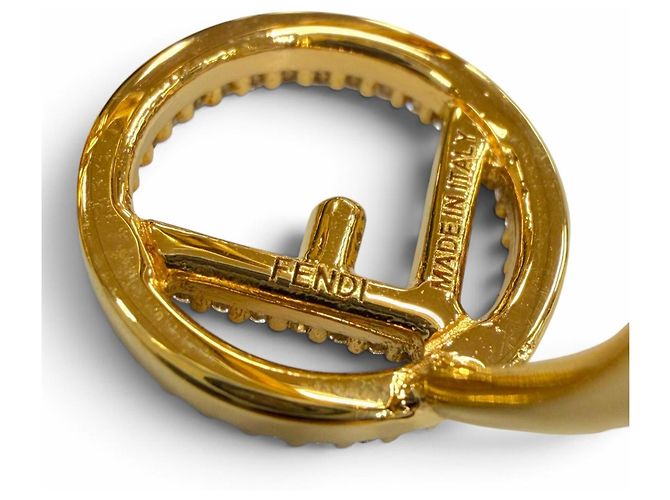 Fendi Ring mit Strass-Band Golden - Ansicht 6