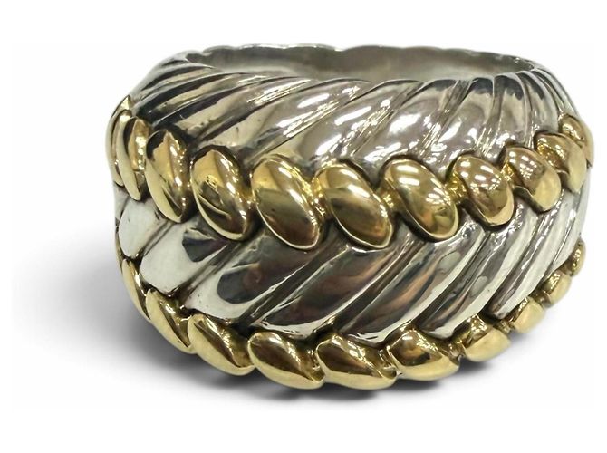 Hermès Hermes Vintage SV925 750 Ring Seilmotiv Silber Golden - Ansicht 2