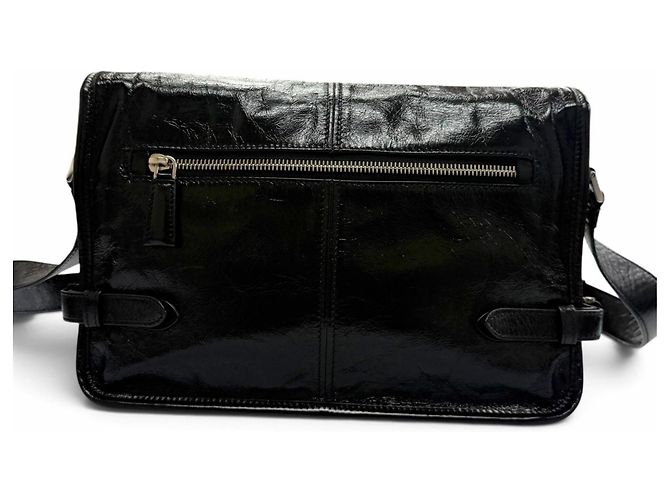 Sac à épaule Prada 2VD073 en cuir Softlook avec logo triangle Noir - vue 3
