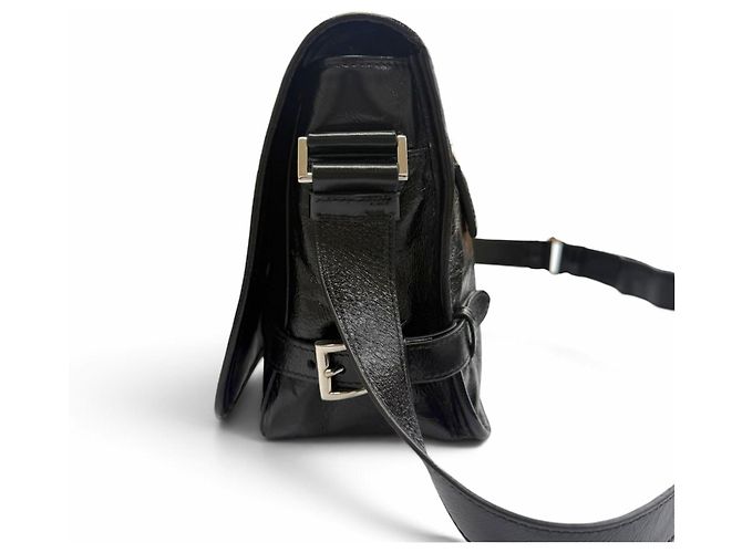 Sac à épaule Prada 2VD073 en cuir Softlook avec logo triangle Noir - vue 4