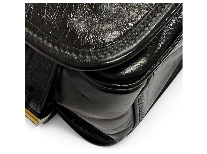 Sac à épaule Prada 2VD073 en cuir Softlook avec logo triangle Noir - vue 6